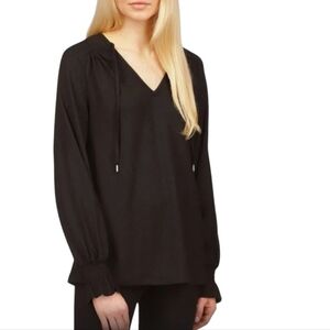 Michael Kors Peasant Black Blouse